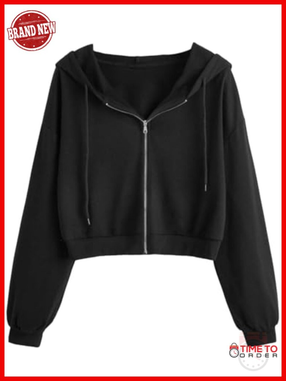 Cropped Zip Up Hoodie Long Sleeve Crop Sweatshirt Jacket